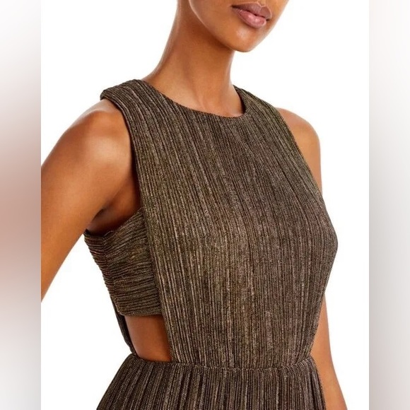 NWOT;BCBG Maxazria Pleated Metallic Evening Gown - Picture 5 of 12